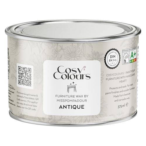 MissPompadour Wachs antik für Möbel 375ml - Holzwachs, Möbelwachs Innen - Holzpflege, Möbelpolitur aus Bienenwachs & Carnaubawachs - Versiegelung für Kreidefarbe für Möbel - Made in Germany