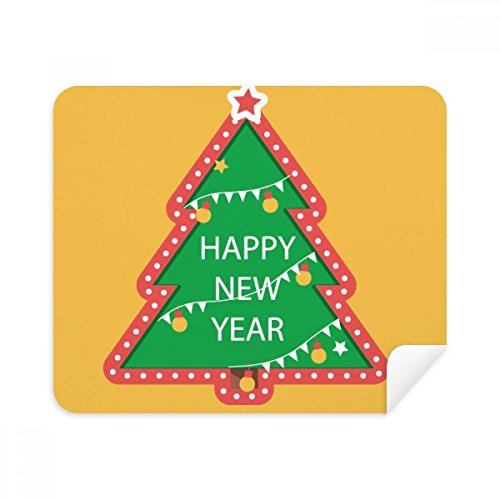 Merry mas Tree Cartoon Portrait Cleaning Cloth Screen Cleaner 2pcs Suede Fabric