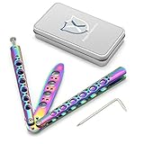 TOUGS Martial Arts Practice Trainer Knife Tool Sticks Titanium Knife│Stainless Steel Fan Knife