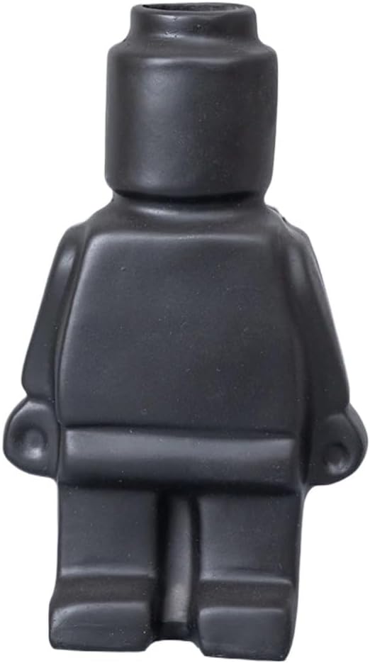 Nordic Resin Robot Vase | Modern Flower Pot for Home and Office | Indoor Decoration Robot Vase(Black)