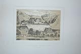  Turnvater Jahns Haus zu Freiburg a/U. Ansicht über den Fluß auf Jahns Haus sowie einige umgebende kleine Häuser und Gärten. Getönte Lithographie.