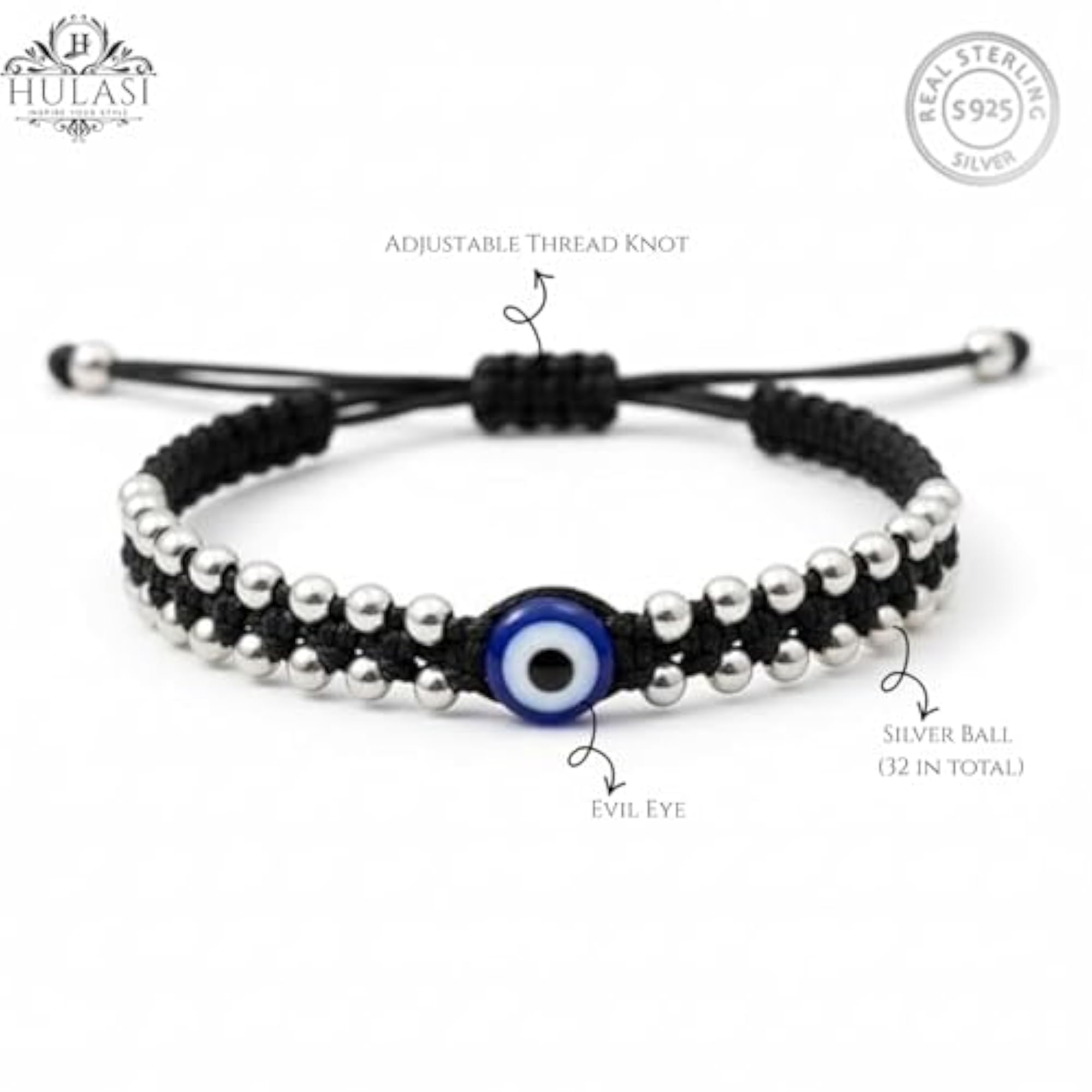 925 Sterling Silver Thread Bracelet for Women and Men