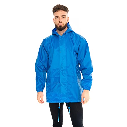 Image of Style It Up Unisex Mens Ladies Waterproof Jacket Adults Womens Lightweight Rain Coat UK (Royal,Medium)
