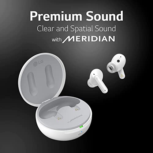 Image of LG FP6W Active Noise Cancelling Earbuds, 22 Hrs Battery, UV Nano Case, 3D Sound Bluetooth Headset (White, True Wireless)
