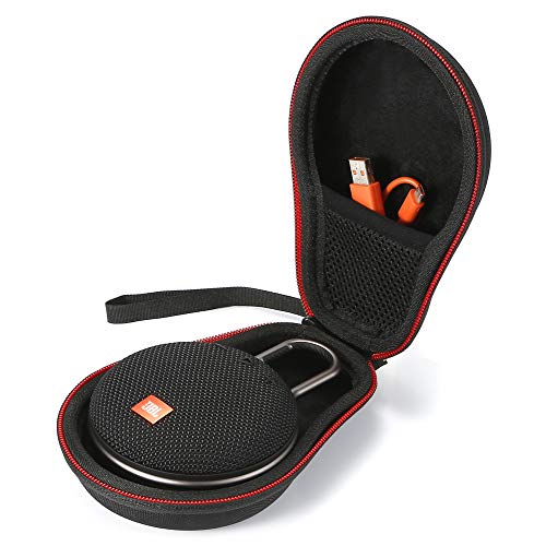 Hard Travel Case for JBL Clip 2/JBL Clip 3 Bluetooth Portable Speaker Carrying Storage Bag. Fits USB Cable - Black(Black Lining)