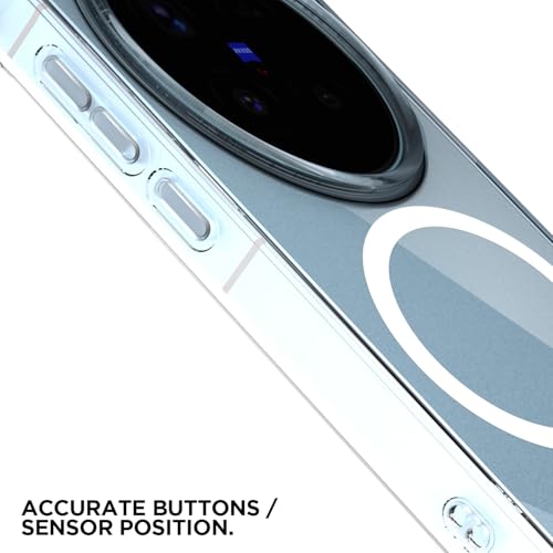 Image of Pikkme Back Cover for Vivo X300 Pro 5G Mag-Safe Shockproof PC + TPU Protective Case Magnetic Support Bumper Case (Transparent Mag-Safe)