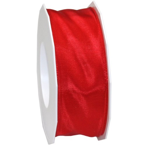 Morex Ribbon French Wired Lyon Fabric Ribbon, 1-1/2-Inch by 27-Yard, Red (46440/25-609)