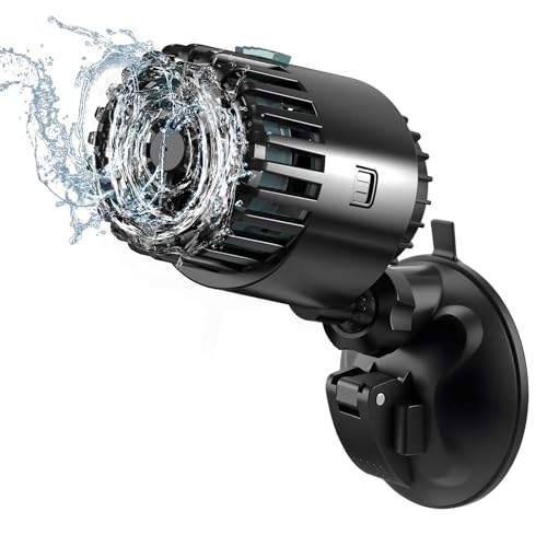 AQQA Aquarium Strömungspumpe Wavemaker,12W Aquarium Umwälzpumpe Wellenpumpe mit 360°verstellbarer PowerHead,Wellenmacher für Aquarien mit mit starkem Saugplatte,für 280-560L Aquarien