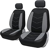 TOYOUN Universal Autositzbezüge für Vordersitze - Sitzbezüge Auto Atmungsaktiv Sitzschoner Auto - Schonbezug Autositz Vorne 2er Set Autozubehör, Grau