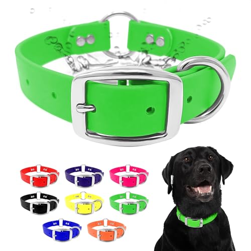 Regal Dog Products Waterproof Dog Collar, Nickel Double, Medium Green