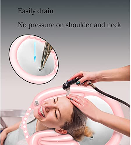 Image of Overa Inflatable Portable Hairwash Basin Home Salon Bundle with Hair Bonnet for Washing, Cutting and Styling Hair at Home in Bed or in Chair Perfect for Elderly, Injured and Pregnant Women