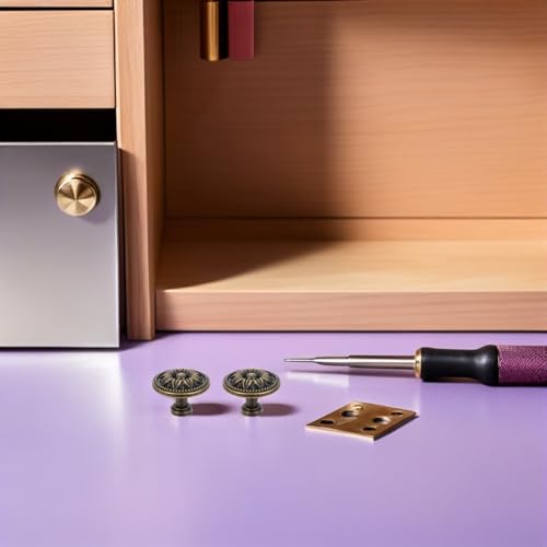 Tiradores de aleación de zinc con acabado redondo y elegante diseño metálico para muebles, 8 uds 6