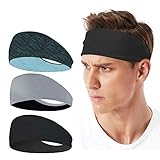 LATTCURE Sport Stirnband, Stirnband 3 Pack, Schweißband, Stirnband Anti Rutsch, für Jogging, Laufen, Wandern, Fahrrad- und Motorrad Fahren (Farbe4)
