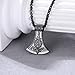 KoyeKei Viking Axe Necklace for Men 925 Sterling Silver Norse Black Axe Pendant Pagan Jewelry Nordic Fathers Day Birthday Gifts for Husband Boyfriend