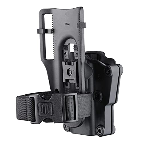 Universal Owb Holster With Low Ride Belt Loop - Compact & Full Size Pistol Carrier | Index Finger Released | Adjustable Cant | Autolock | Outside Waistband Carry | Matte Finish Black -Right Handed #TOP5