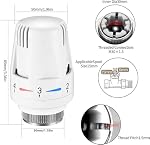 Thermostatic Radiator Head, 3 Pcs TRV M30x1.5 Smart Radiator Thermostat Radiator Valve Replacement Head, Thermostatic Radiator Valve Heating System Temperature Control Heads for Home Office (3)