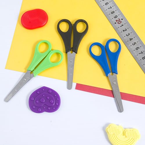 Pacote com 100 tesouras para crianças, tesouras infantis de 12,7 cm a granel, perfeitas para escola