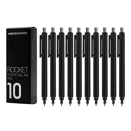 Image of KaCo Rocket Elite Gel Pen-Black Body - Black Ink- Pack Of 10 10 Pieces - Black Ink