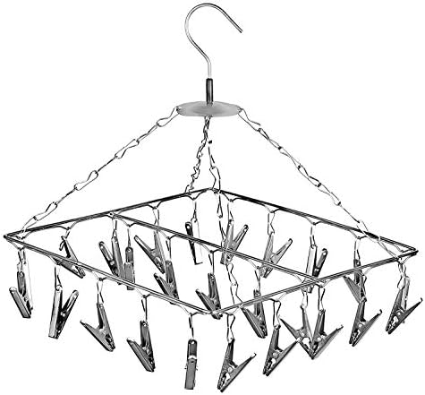 Konquer TimeS 25 Clips Stainless Steel Square Cloth Dryer/Clothes Drying Stand/Hanger with Clips | Baby Cloth Hanger