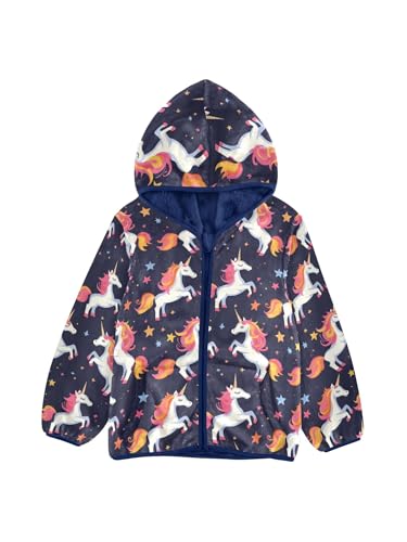Colored Houses Stars Girls Fleece Jacket Girls Fall Jacket Boys Coats Zip Up Hoodie Children Sherpa Warm Outerwear 2-10T