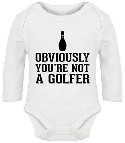 Hippowarehouse Obviously You're not a Golfer Baby Vest Bodysuit (Long Sleeve) Boys Girls White