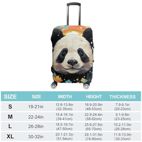 Rainbow Cartoon Panda Luggage Cover Protector - Travel Suitcase Sleeve with Dual-Sided Prints, Universal Fit 18-32 Inch, Washable Anti-Scratch Travel Baggage Cover XL2