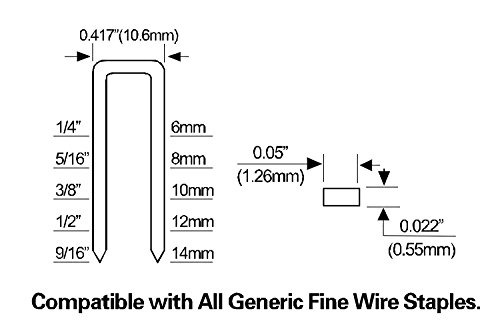 Freeman Pfws Pneumatic 20-Gauge 9/16" Fine Wire Stapler With Belt Hook – Compatible With Arrow® T50® Staples #TOP6