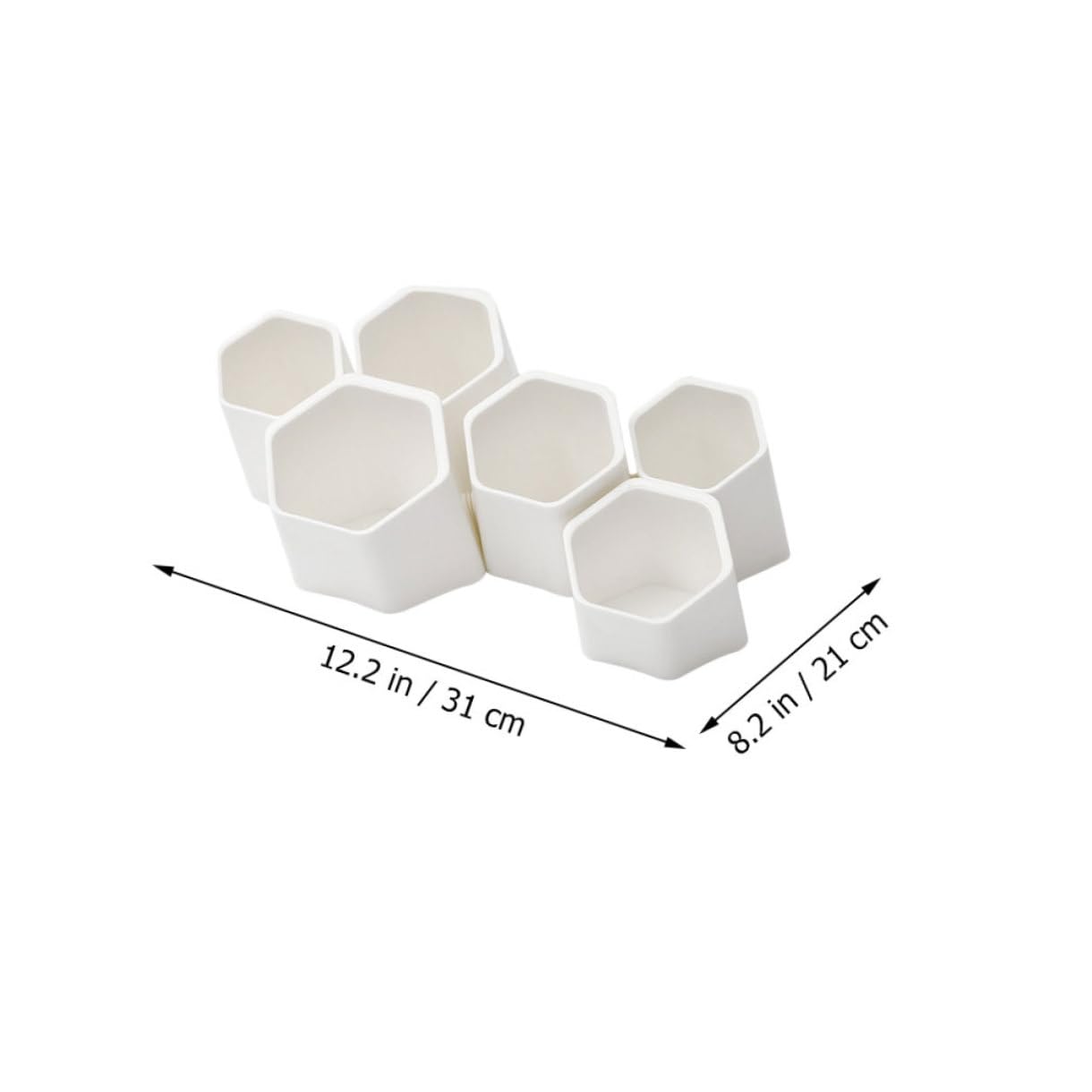 Contenitore a Parete Multifunzione per Penne e Pennelli, Set 6 Pezzi in Plastica Bianca, Organizer Scrivania per Studenti e Uso Domestico, Porta Cancelleria Creativo e Salvaspazio