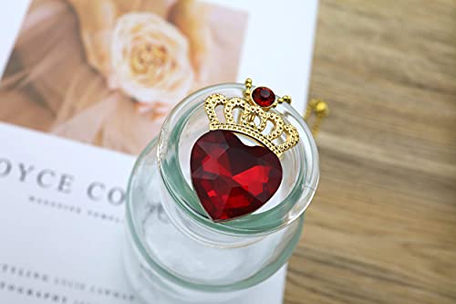 Descendant 4 Rise of Red Crown and Necklace Descendant 4 Gold Tiara Jewelry Set Queen of Hearts Crown Eive Costume Gift for Girls Teen Party4