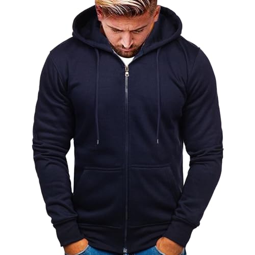 Sweat à capuche homme zippé en coton souple et léger pour le quotidien casual