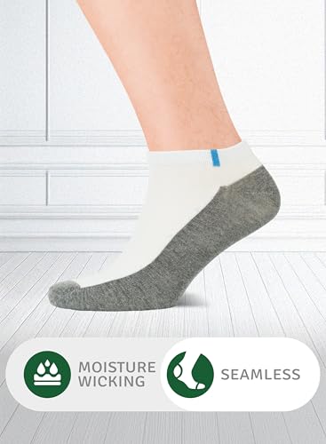 Men's No-Show Liner Socks, Premium Cotton, Size 8-12, 5 Pairs3