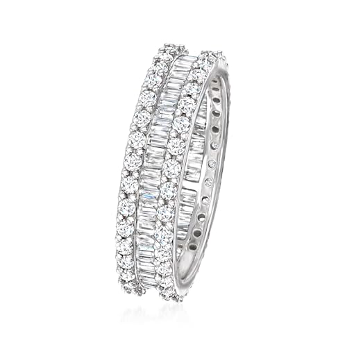 Ross-Simons 1.50 ct. t.w. Baguette and Round Diamond Eternity Band in 14kt White Gold3