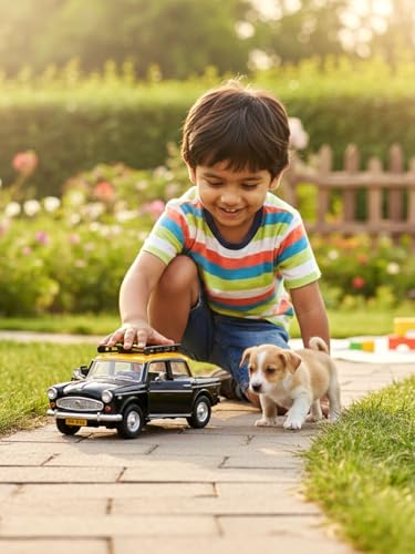 Image of Plastic Toys Bombay Ambassador Taxi, Pull Back Action, Door openable Car for Kids | for Kids Toys | Toy Vehicles, Colour as Per Availability, Mini Cars, Toy Vehicles
