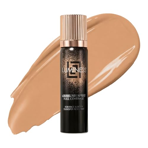 LUMINESS Transfer Resistant Airbrush Body Coverage - Tattoo Cover Up Makeup Waterproof Full Coverage Foundation for Leg and Body, Bronzer & Tattoo Concealer, 18-Hour Wear, 2.36 fl oz
