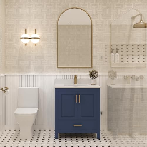 Ayna Decors Rooh 30 in Navy Blue Bathroom Vanity Set