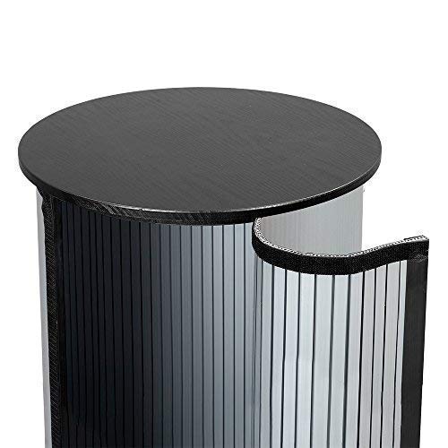 Vispronet Round Portable Exhibition Trade Show Silver Podium Table Counter Stand - Expo Counter Top Design (White)