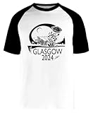 Landezone Glasgow Weißes Unisex-Baseball-T-Shirt Mit Kurzen Ärmeln