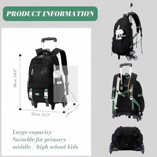 Image of PALAY School Bag Trolley Rolling Backpack for Girls Boys Elementary Middle School Bags Kids Backpack with 6 Wheels