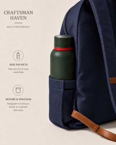 Image of Canvas Backpack | Lightweight Casual Daypack with Front Zipper Pocket | Durable Travel, & Daily Use Backpack | Unisex Travel Backpack | Laptop Backpack Compatible with upto 14 inch Laptop