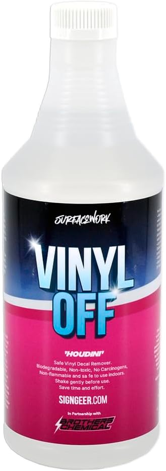 Vinyl-Off | Vinyl Graphic & Adhesive Remover | Quick & Versatile Removal of Vinyl Graphics | Industrial-Strength Formula | 32oz Vinyl Remover…