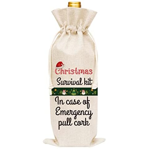 Christmas Wine Gift Bag - Burlap Wine Bottle Cover Bag for Chritmas Gathering, Dinner, Party - 1 Pc Wine Bag(C29) Cover