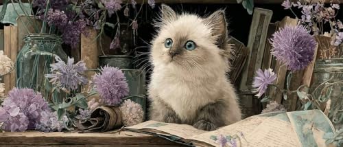 Diamond Painting Adulte Chat pour Décorer le Salon Activité Manuelle Relaxante Week-end