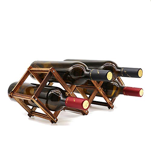 Wooden Wine Rack Small Wine Bottle Stand Holder Storage Free Standing Folding Wooden