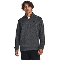 Under Armour mens Armour Fleece Twist Quarter Zip, (001) Black / / Black, Small