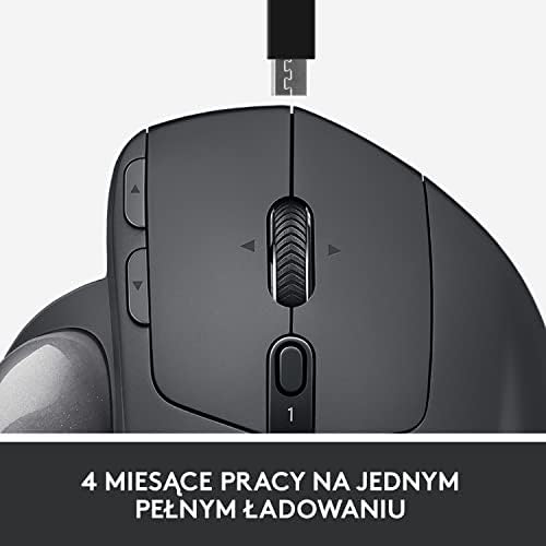 Logitech MX Ergo 910-005179, Myszka Komputerowa, Grafitowy