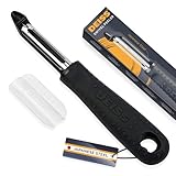 ✅ SMOOTH, FAST, EFFICIENT PEELER - The potato peeler comes with smooth sharp dual Japan blades that produce thin and even peel. The precision swivel design glides around bumps and grooves quite effortlessly. ✅ PEELS LIKE BUTTER - Our vegetable peeler...
