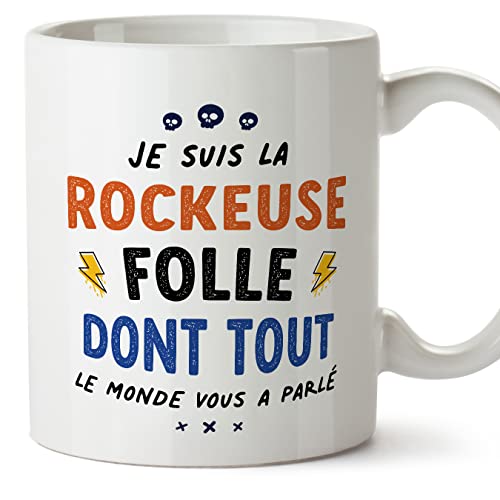 Mugffins Tasses pour ROCKEUSE - En Français - Cadeau original pour ROCKEUSE femme - Tout le monde vous a parlé - 11 oz / 330 ml