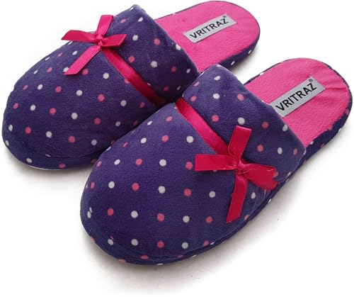 Image of VRITRAZ Unisex Adult Comfort Closed Toe Warm Fur Home Clogs Indoor Slipper for Women