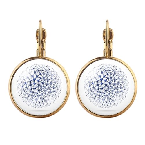 Boucles d'oreilles pendantes structure physique dorée Atoc clips