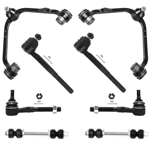 Image of Detroit Axle - 2WD Front End Control Arms Kit for Ford Expedition F-150 F-250 Lincoln Blackwood Navigator, 2 Upper Control Arms w /Ball Joint 4 Tie Rods 2 Sway Bars Replacement - 8pc Set